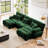 Chenille Modular Sectional Sofa, Oversized U Shape Cloud Couch With 2 Ottomans,Combined 4 Seater Comfy Sofa With Bolster Armrest Pillows-120241312-108146772