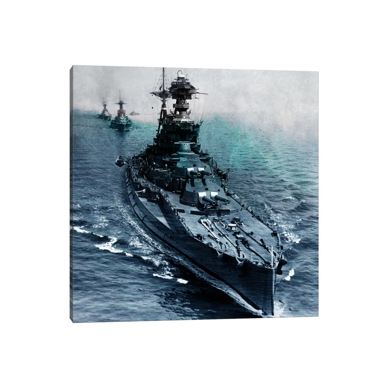 WWII Era Destroyer Fleet I - Wrapped Canvas Print, 66.04 cm H x 66.04 cm W x 1.91 cm D