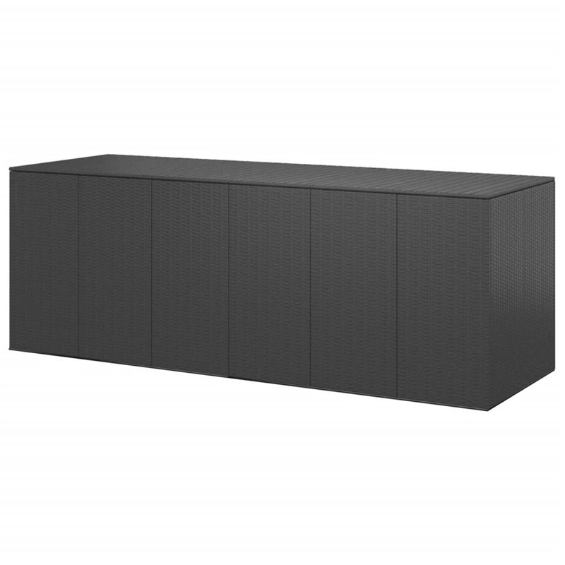 Garden Cushion Box PE Rattan 291X100.5X104 Cm, Black