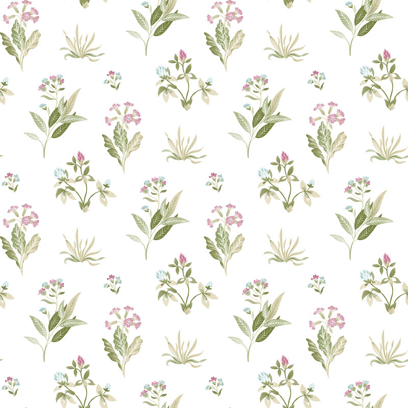 Chahna 10m x 53cm Matte Wallpaper Roll, Pink/White