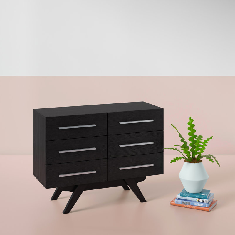 100cm W 6 - Drawer Chest of Drawers, Dark Brown