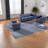 Classic Blue 3-seater Sofas, Pu Leather Square Arm Couch For Home