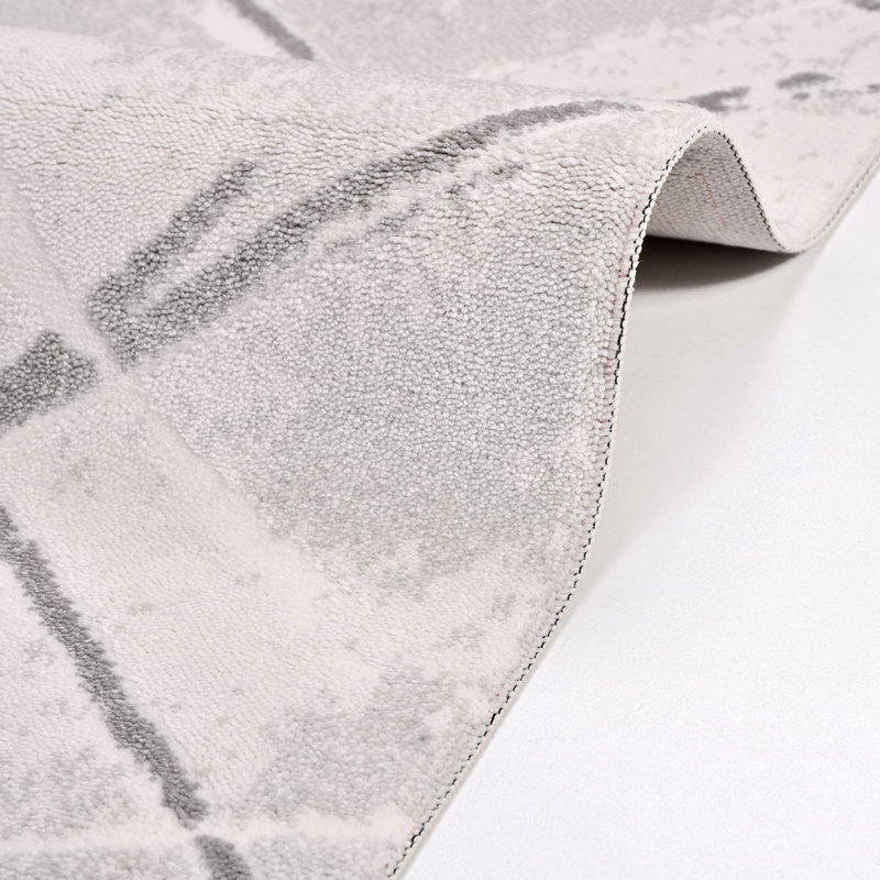 Tapis moderne / abstrait beige lavable à la machine antidérapant, Rectangle 2 pi 8 po x 5 pi