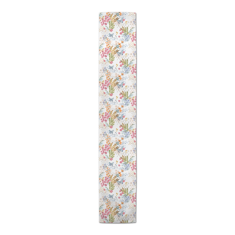 Chemin de table Floral, Blanc, L 90 po x l 16 po