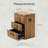 Febo Fully Assembled Vintage Mid Century Nightstand w/ 3-Drawer, Distressed Solid Wood End Table