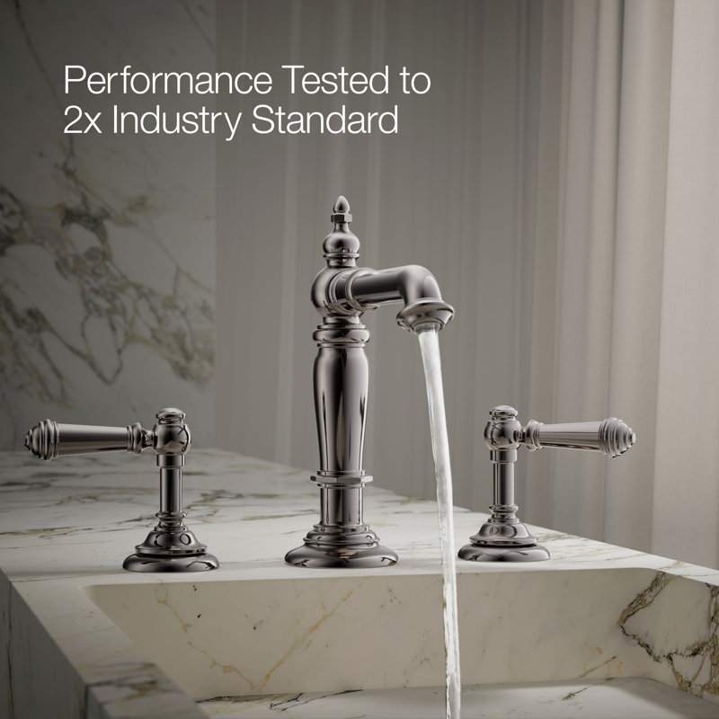 Artifacts® Widespread Bathroom Faucet with Drain Assembly, Vibrant Titanium
