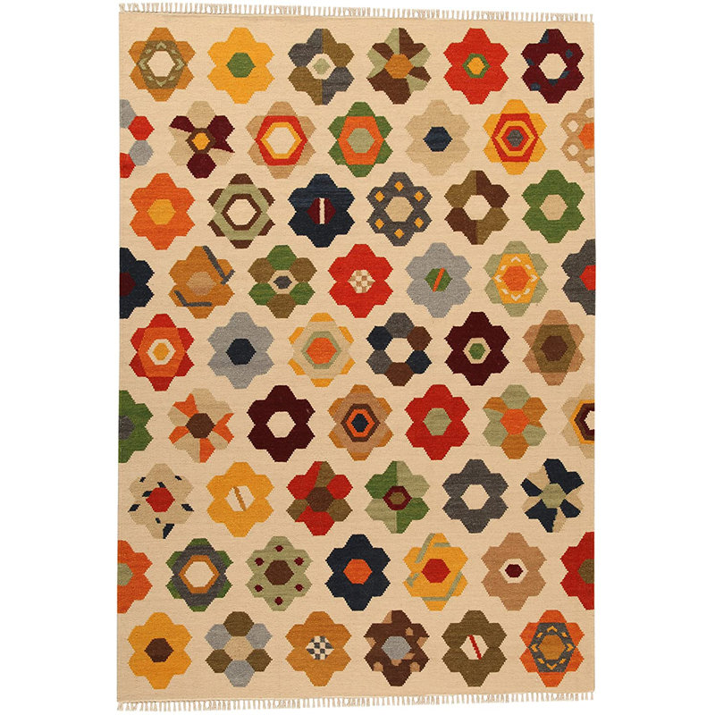 Sabite Ikat Hand Knotted Area Rug, Rectangle 60 x 90cm