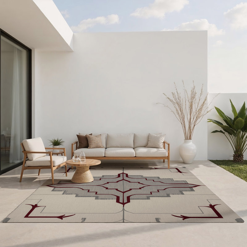Layered Dimensions Indoor And Outdoor Area Rug, Rectangle 4' x 6'