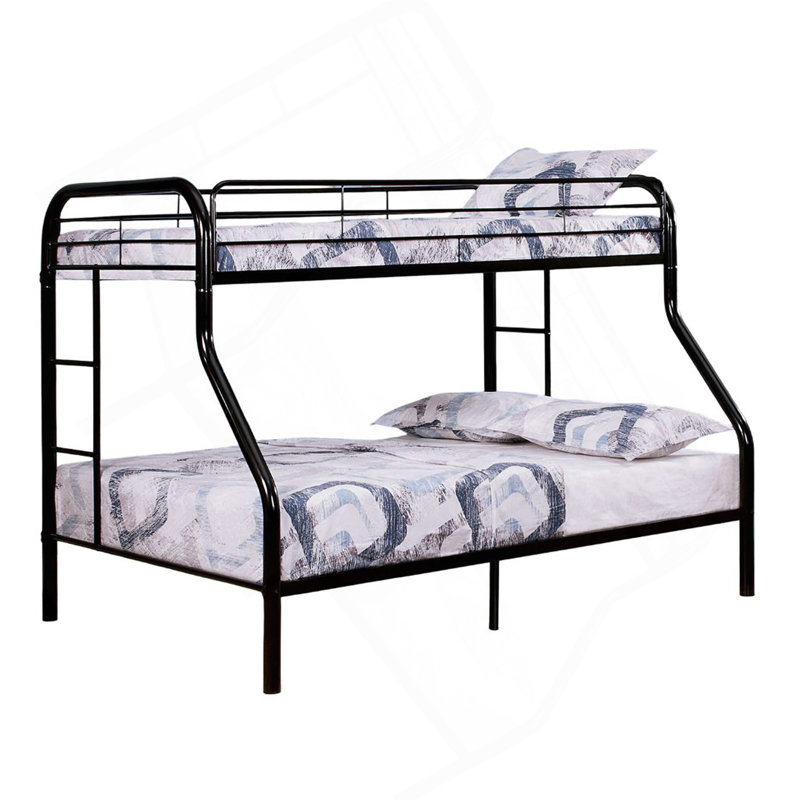 Brayden Studio Metal Bunk Bed Contemporary Style With Angled Ladder ...