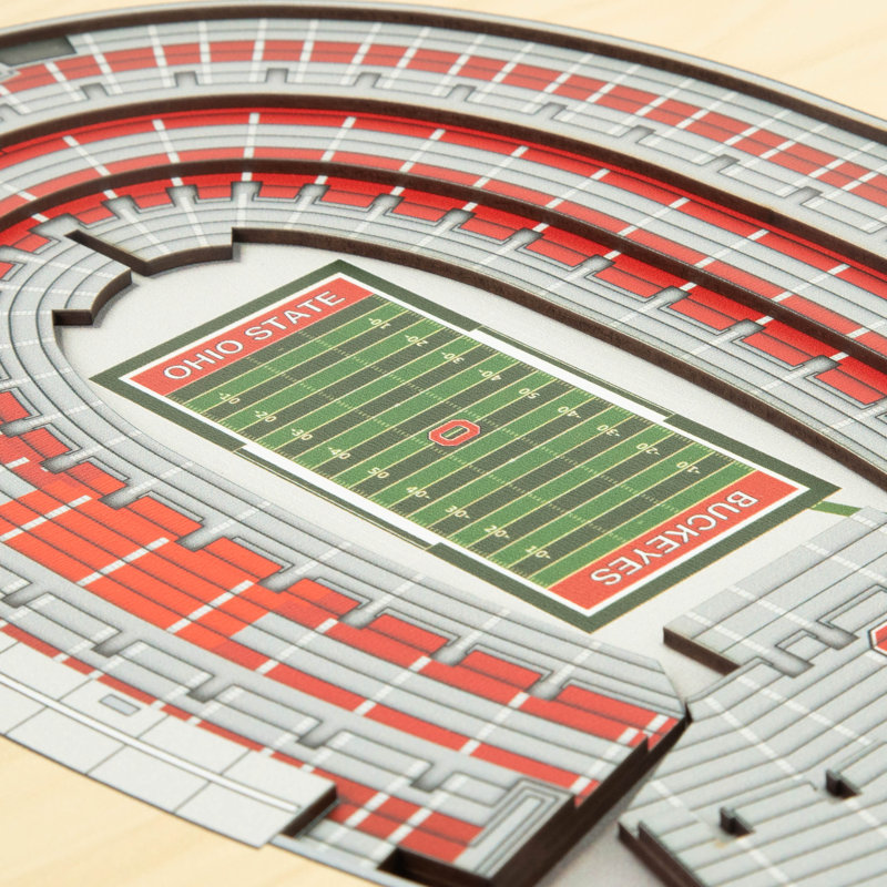 Ohio State Buckeyes 3D Stadium Replica Timber Wall Art