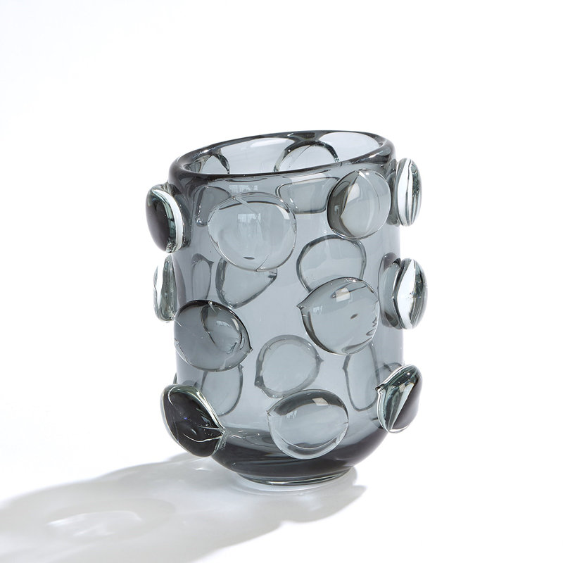 Vase de table en verre, H 8 po x l 6,5 po x P 5,5 po