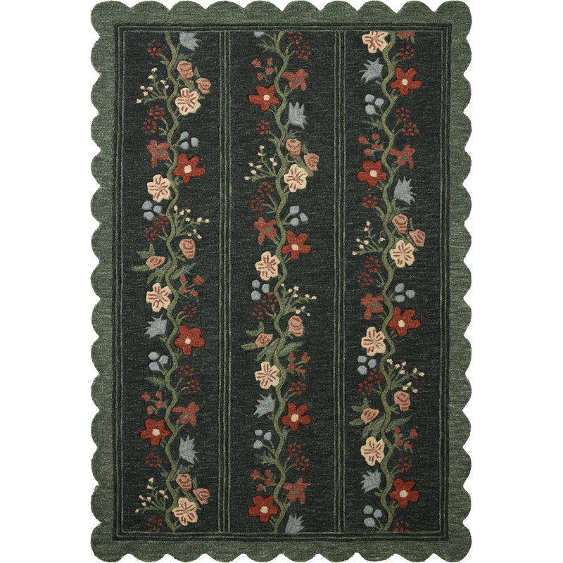 Rifle Paper Company x Loloi Thistle Forest / Multi  Area Rug, Rectangle 3'6" x 5'6",  Forest/Multicolor 