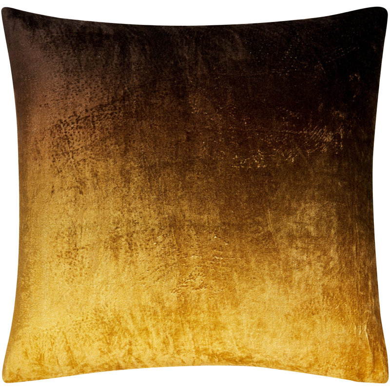 Theodosia 100% Viscose Throw Pillow, Down, Saffron, 20" x 20"
