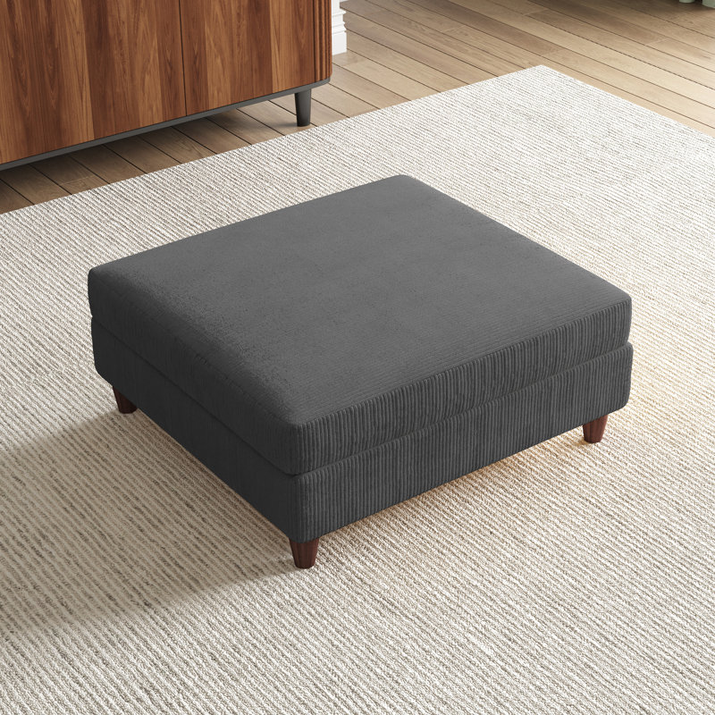 Mordecai 97Cm Wide Square Footstool Ottoman, Grey
