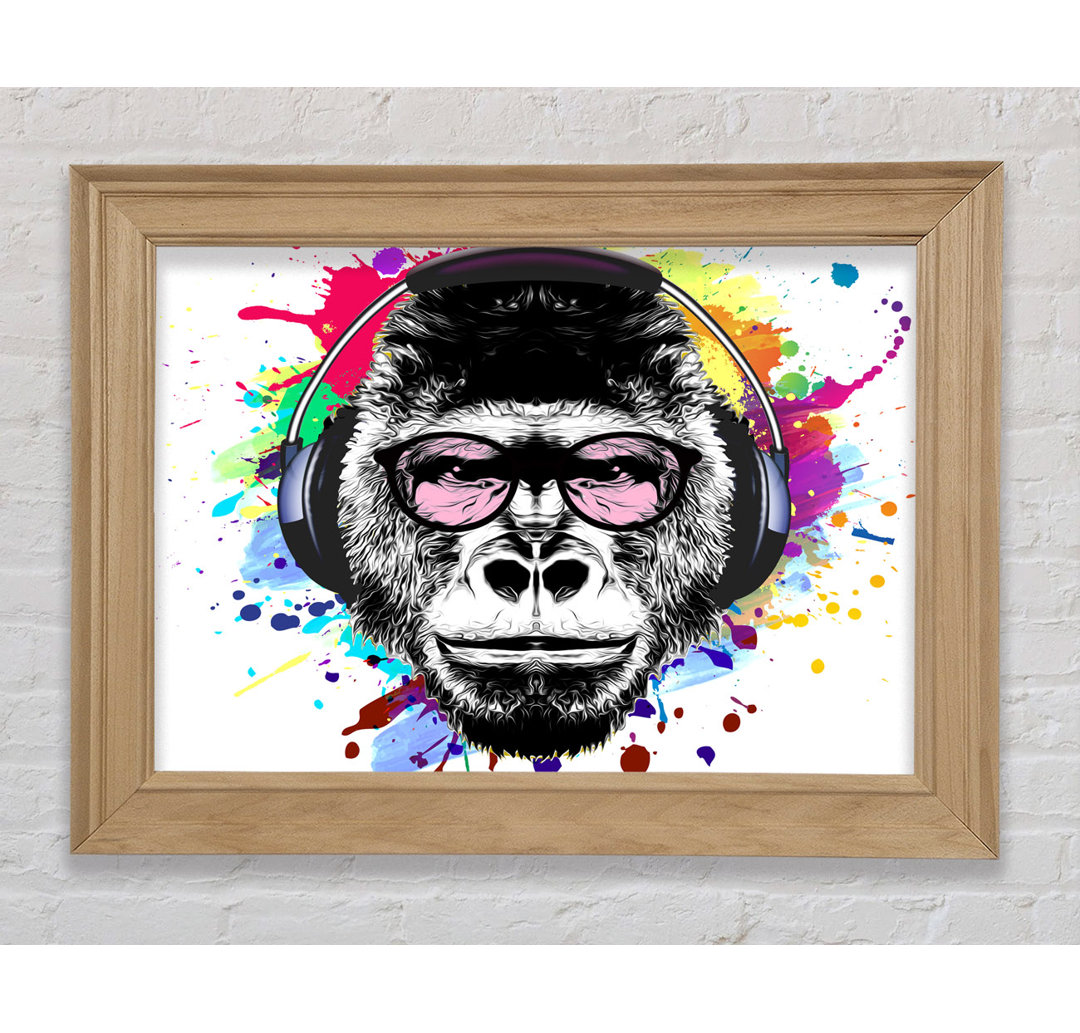 Gorilla Glasses Paint Splatter - Einzelner Bilderrahmen Kunstdrucke