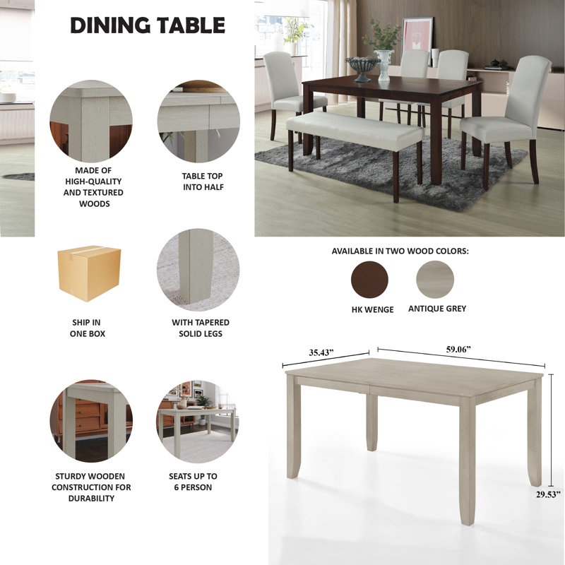 Paulett 59.06" Dining Table, Wenge