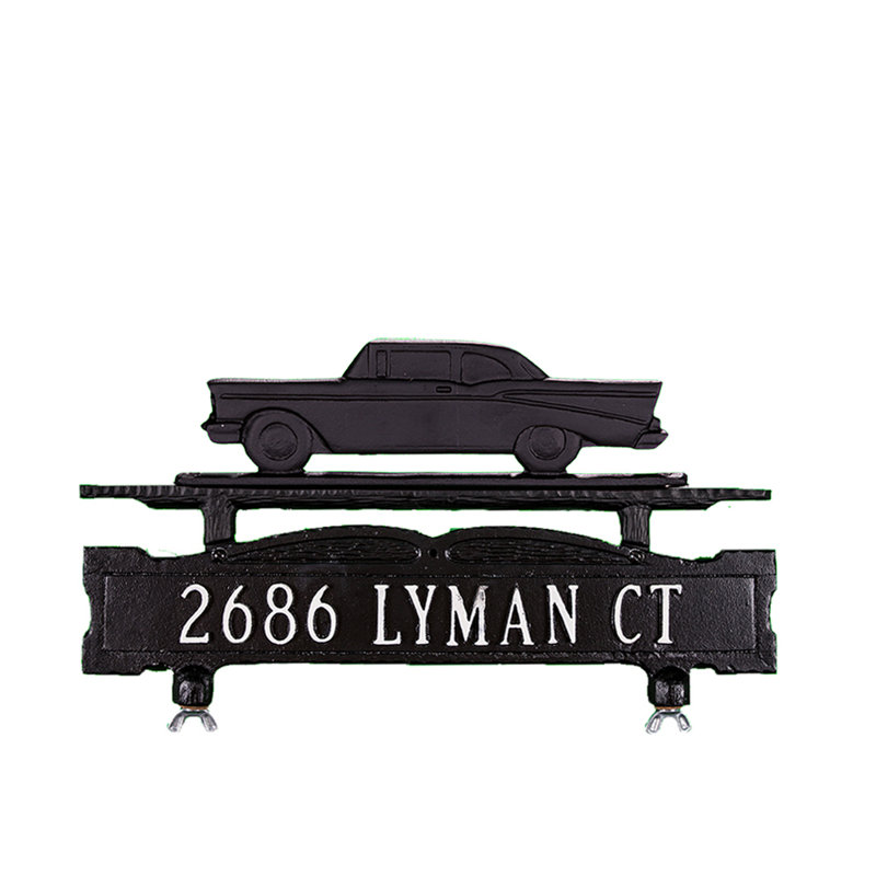 1-Line Mailbox Sign, Yes, Satin Black