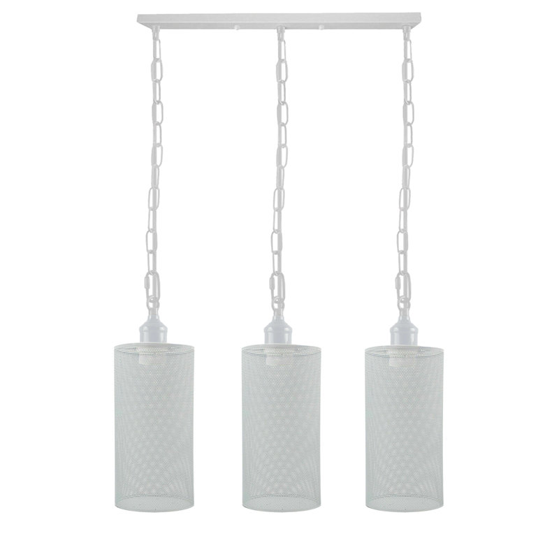 Vivek 3 - Light Kitchen Island Pendant, White, White, No
