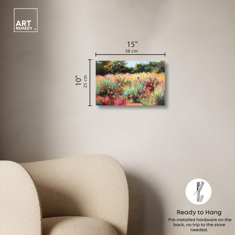 Rose Garden Harmony 15" x 10" Wrapped Canvas Floral Art