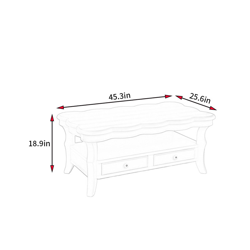 Table basse de style rétro américain, Blanc, Blanc