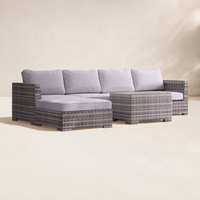 Kirkby Wicker Fully Assembled 5 - Person Seating Group with Cushions