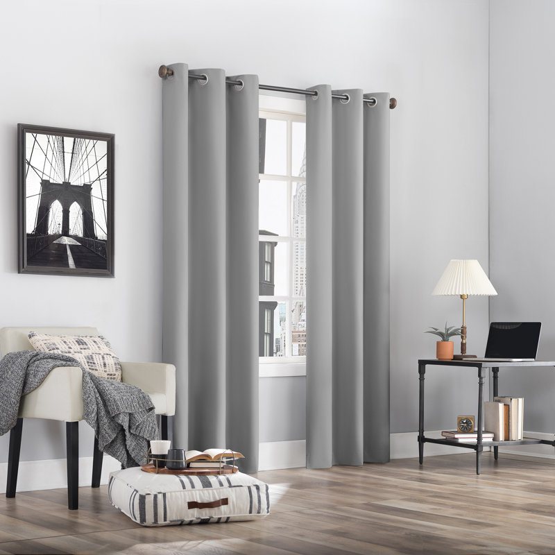 Thermal 100% Blackout Grommet Curtain Panel - Basics by Wayfair™, 40" W x 96" L, Silver Gray