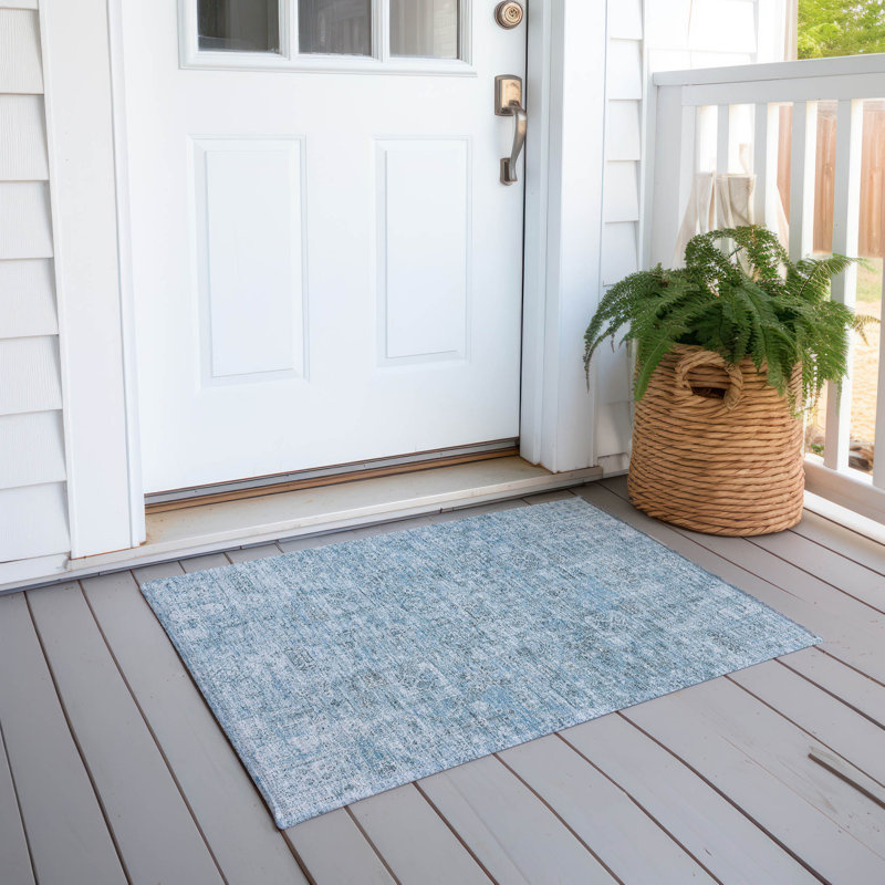 Tapis intérieur / extérieur Everlee avec envers antidérapant, Rectangle 1 pi 8 po x 2 pi 6 po