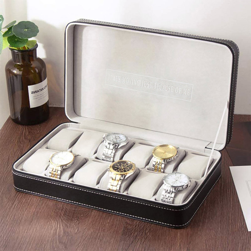 Boîte à montre 10 emplacements +, 13 po x 7,87 po x 2,95 po