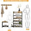 6-Tier Coat Rack Shoe Bench Set, Entryway Bench with 6 Hooks Coat Rack