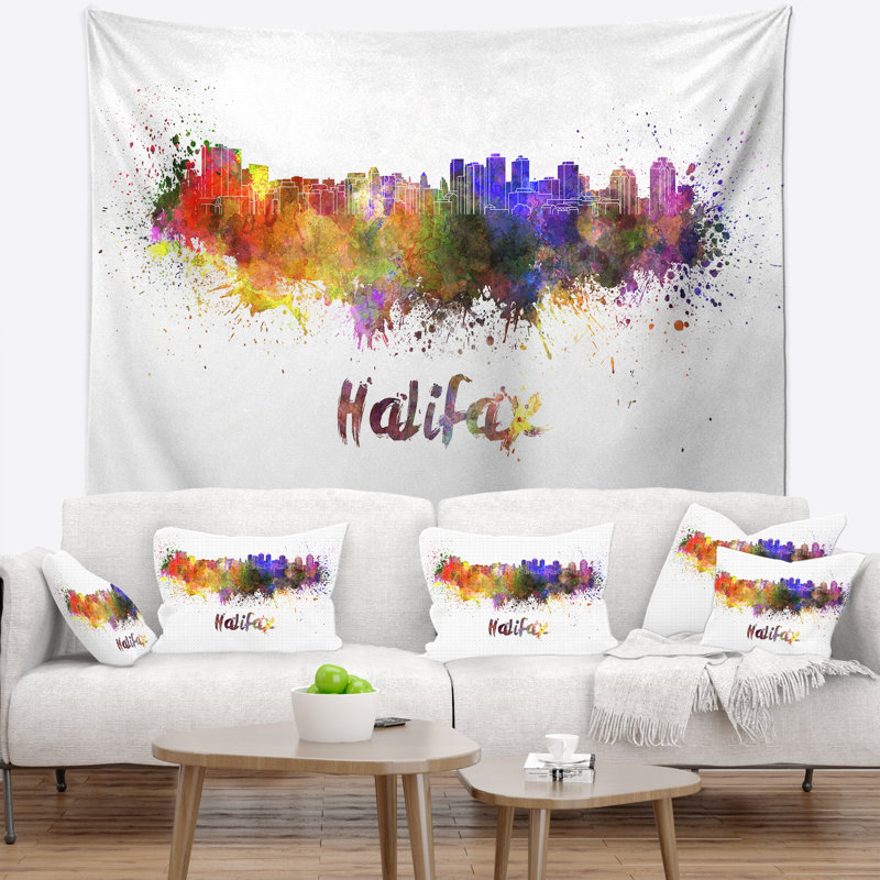 Tapisserie d'halifax skyline Cityscape, H 32 po x l 39 po