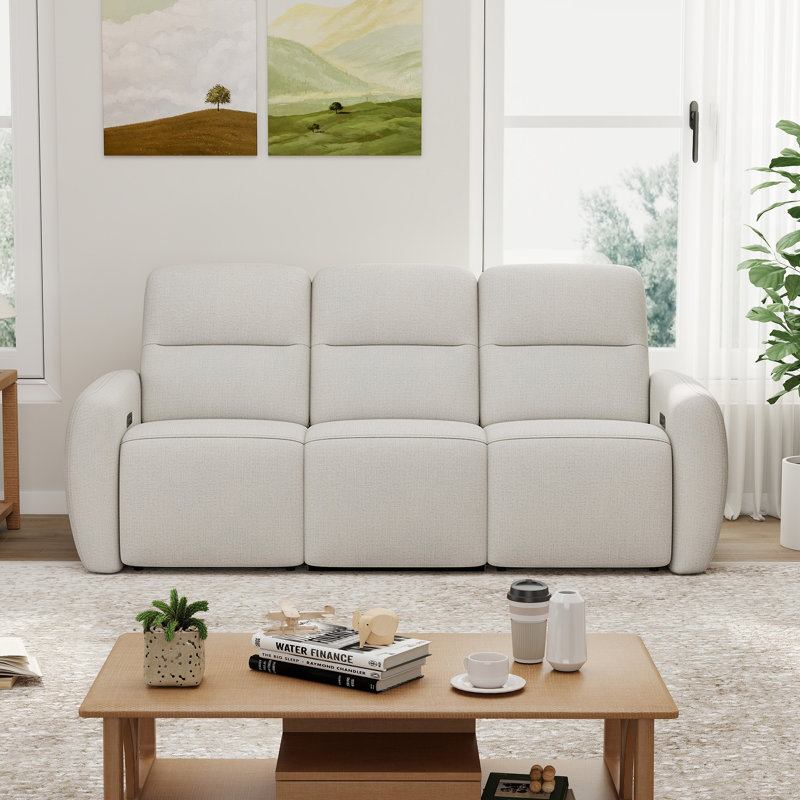 Canapé inclinable 81,8 po de largeur moderne minimaliste avec port USB