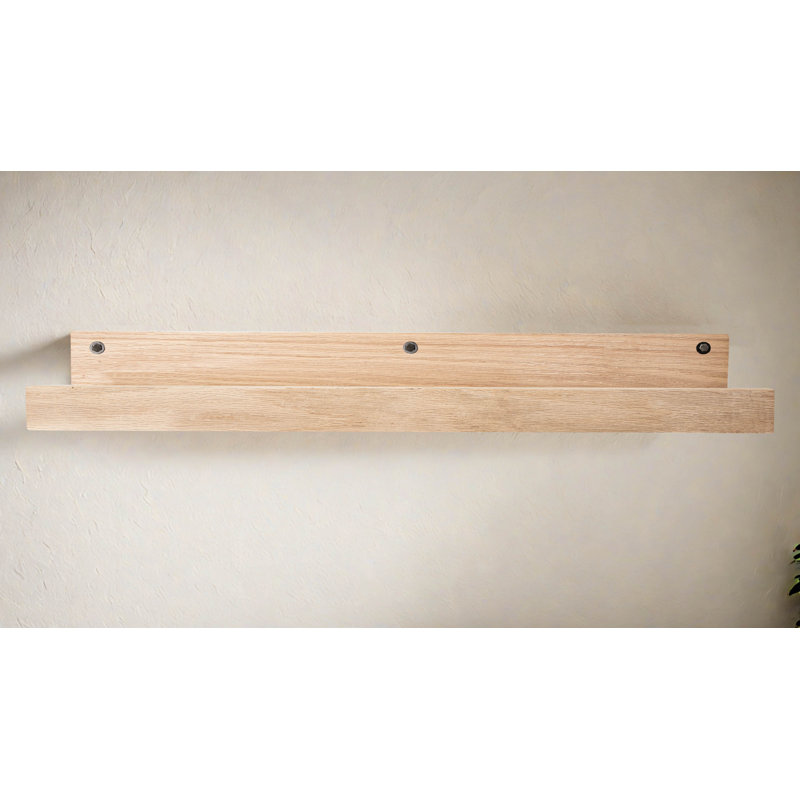Grandes tablettes rayonnées en chêne massif Rayne, 46x6x5