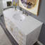 Charice 48 po X P 22 po D Meuble-lavabo gris brossé avec comptoir en marbre blanc et lavabo blanc