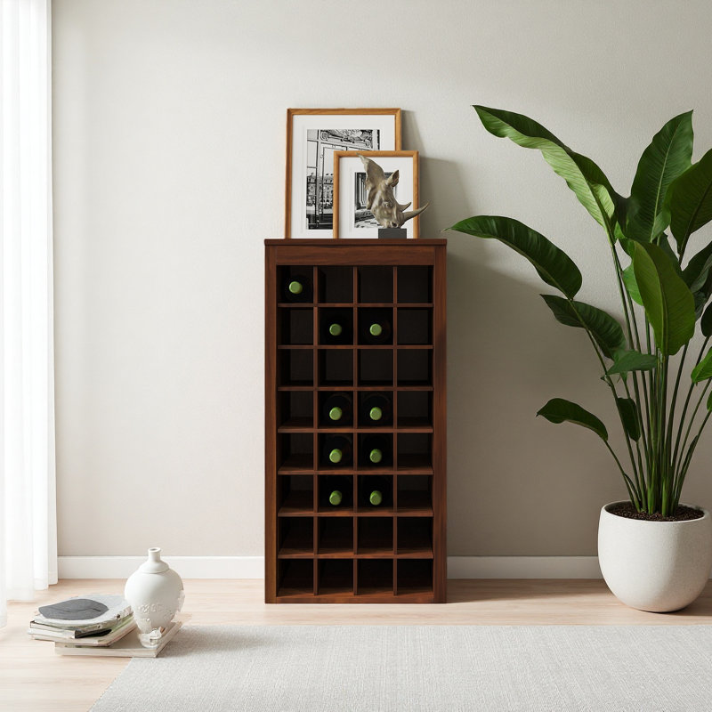 Modular 32 Wine Bar Cabinet Buffet Cabinet, Walnut