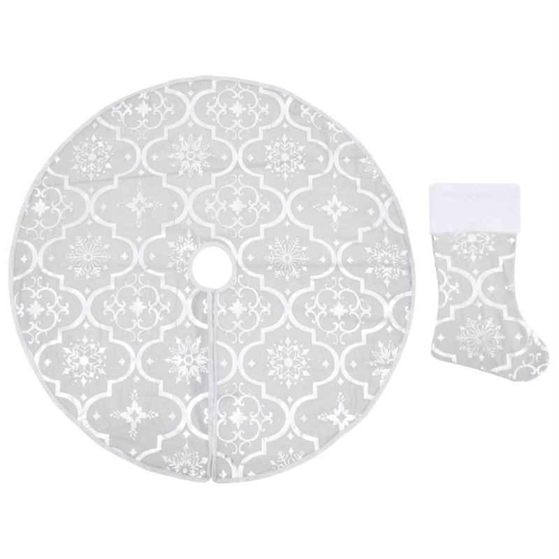 Tapis d'arbre de Noël artificiel Luxury, H 59,10 po x l 59,10 po, Blanc