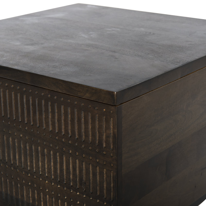 Kelby Solid Wood Coffee Table, Dark Brown