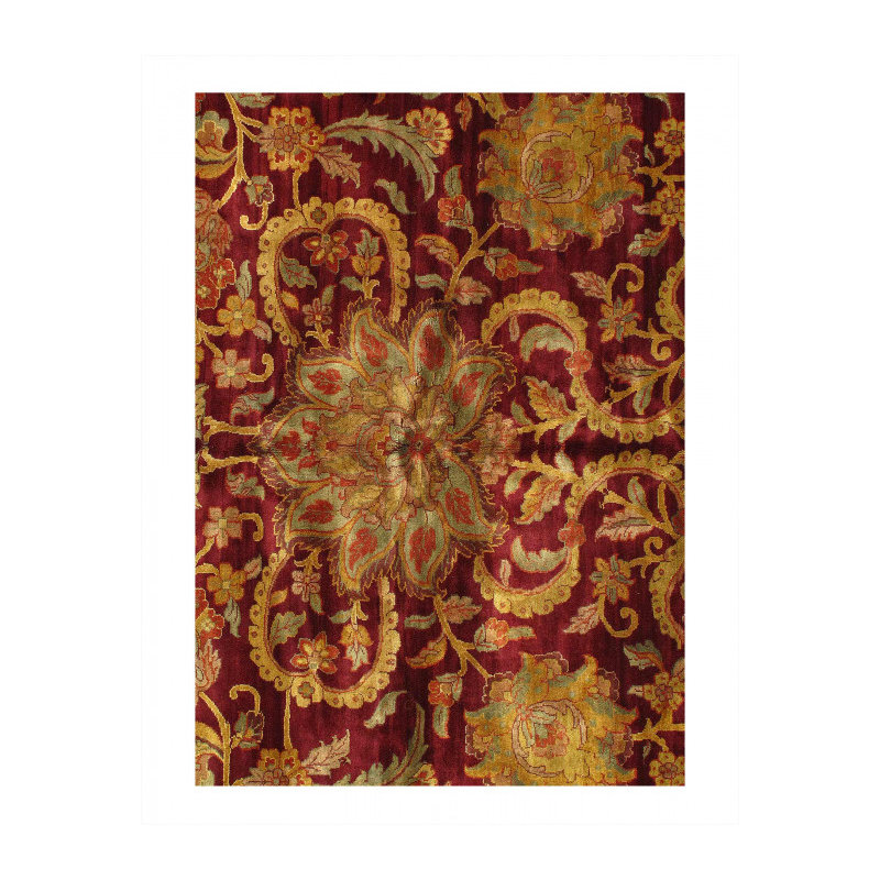 Tapis unique en laine rouille, doré 12 pi 4 po x 14 pi 9 po Alyson
