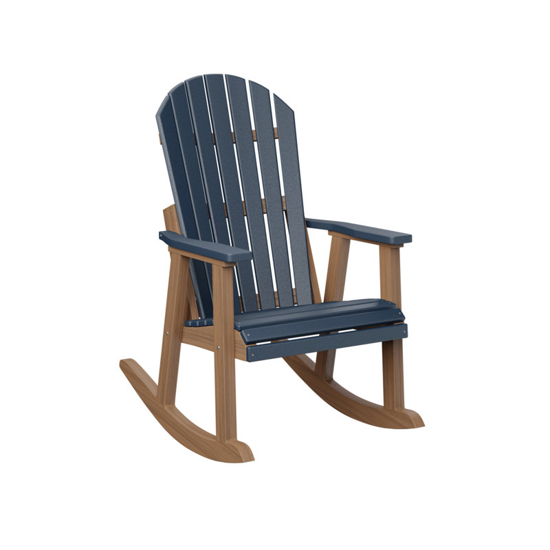Fauteuil berçant berlinois berlinois, Navy Blue Top/Antique Mahogany Base