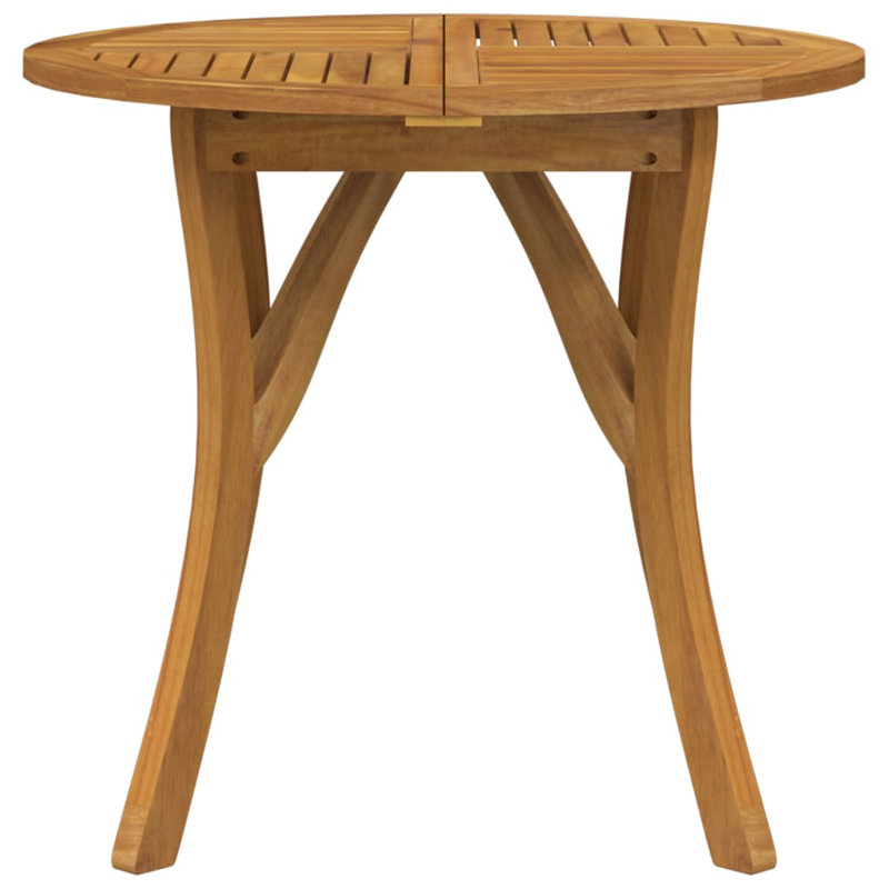 Cormarion Round Acacia Solid Wood Outdoor Dining Table, 75cm H x 85cm L x 85cm D