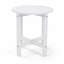 Table de bout blanche en PEHD pour l'extérieur, table de bout ronde pour terrasse toutes saisons 16 po