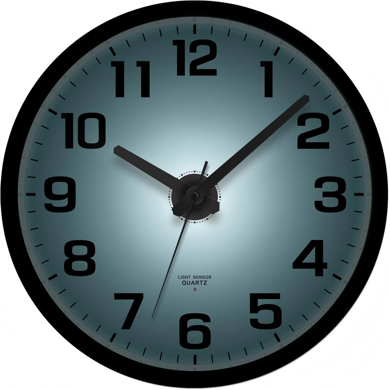 Night Light Wall Clock For Bedroom - Silent Lighted Up Wall Clock Glow In The Dark, Battery Operated For Living Room/Kitchen, Easy To Read Large Digital Display, 12 Inch