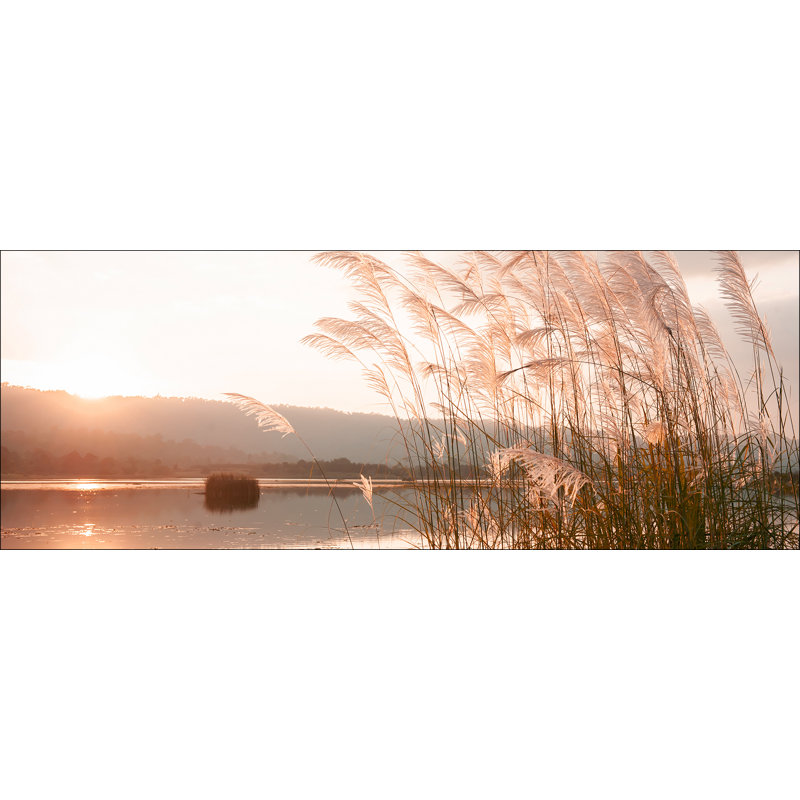 Sunset On The Lake - No Frame Panoramic Art Prints on Float Glass, 50cm H x 125cm W x 1.4cm D