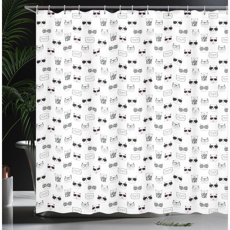Shower Curtain with Hooks Included, 75"H x 69"W