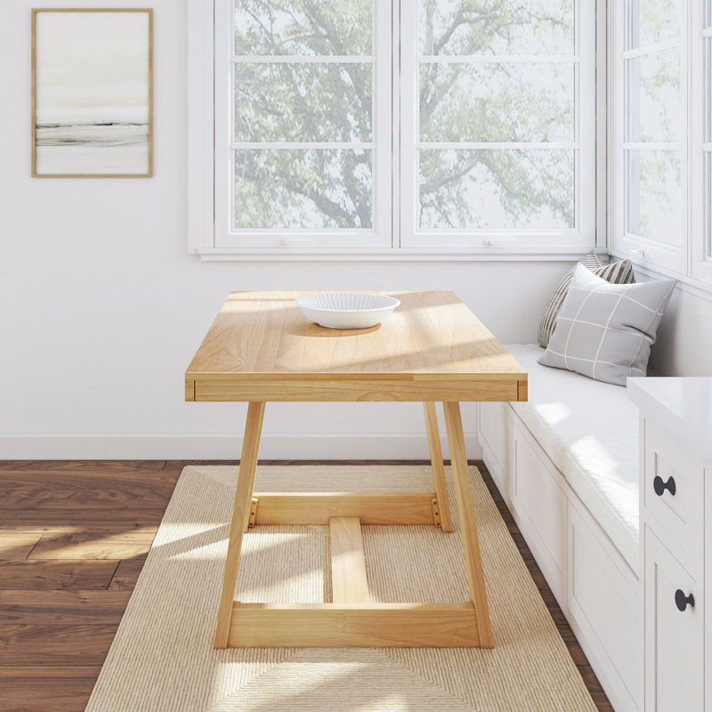 Table de salle à manger en bois massif Classic - 1220 mm / 48 po, brosse métallique, Naturel