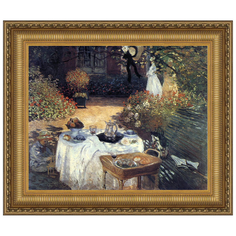 «The Luncheon, Monet's Garden at Argenteuil, 1873» par Claude-Oscar Monet, reproduction d'art encadrée