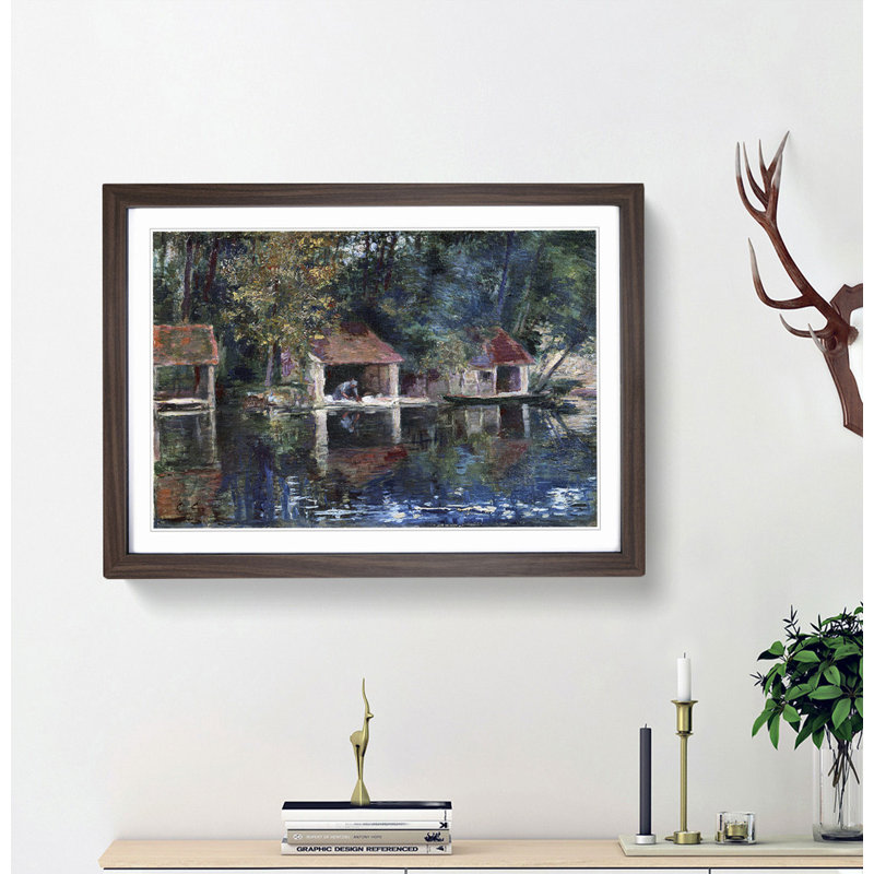 Washing Place by Asai Chu - Framed Print, 27cm H x 36cm W x 2cm D, Walnut Framed