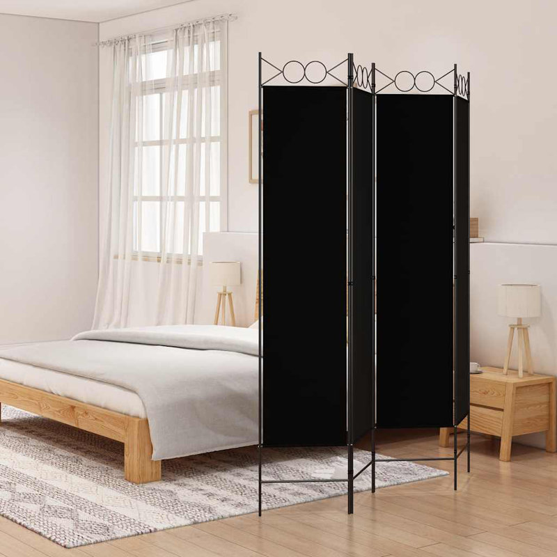 Paravent Javanna, Noir, noir, noir, noir, 4, H 78,7 po x l 63 po