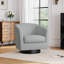 Upholstered Swivel Barrel Chair With Solid Wood Base-1223878796