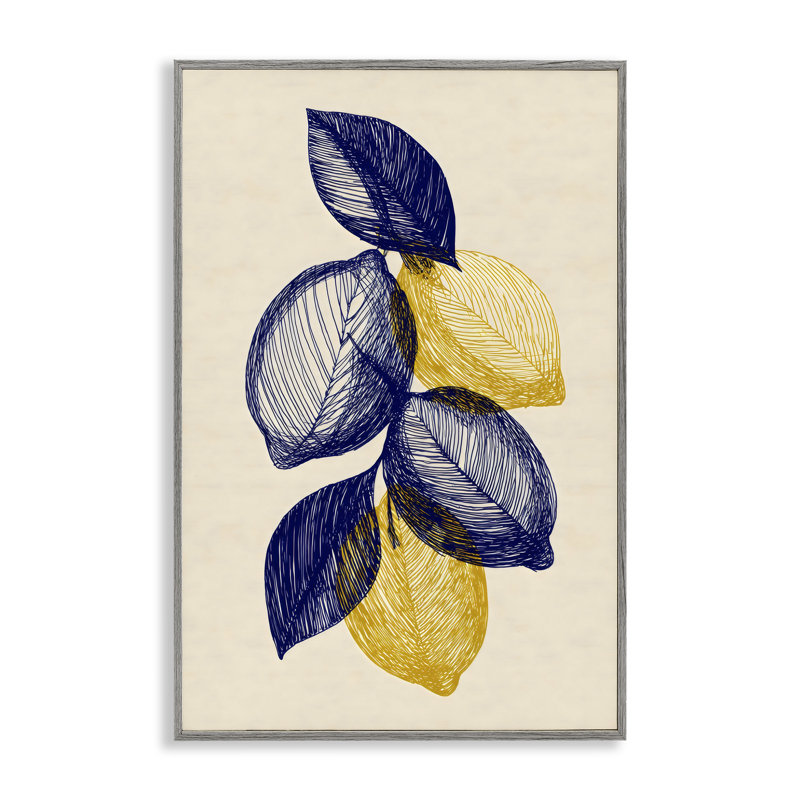Esquisse botanique marine, dessin par Petal Prints Design, 24 x 16, Farmhouse Grey Giclee Framed