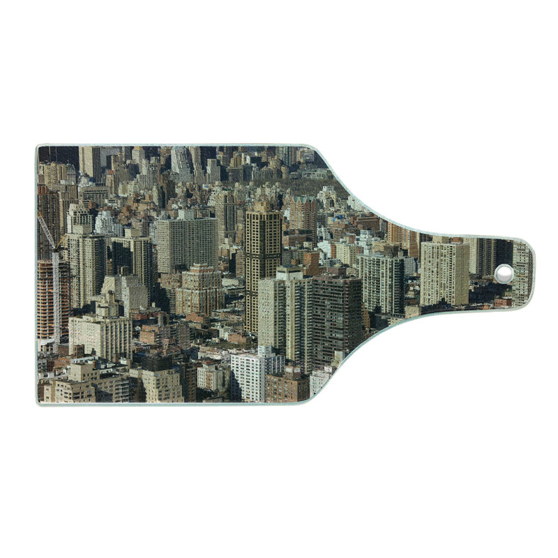 Planche à découper en verre trempé Ambesonne États-Unis NYC vue aérienne beige beige